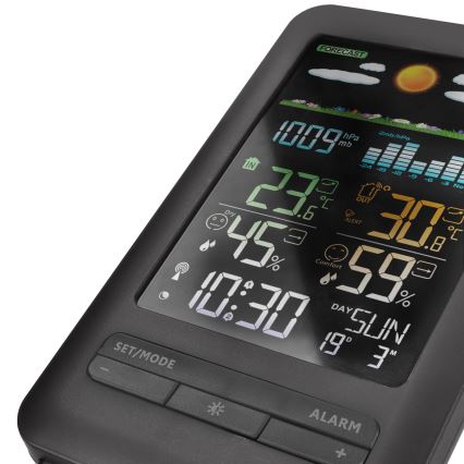 Időjárás-állomás LCD kijelzővel, 2xAA + 2xAA, fekete