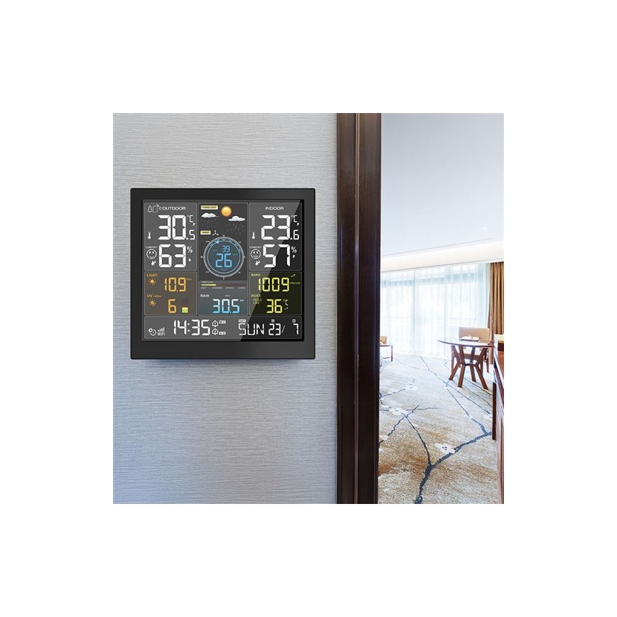 Professzionális időjárás-állomás LCD kijelzővel 5V/2xAA + 3xAAA Wi-Fi