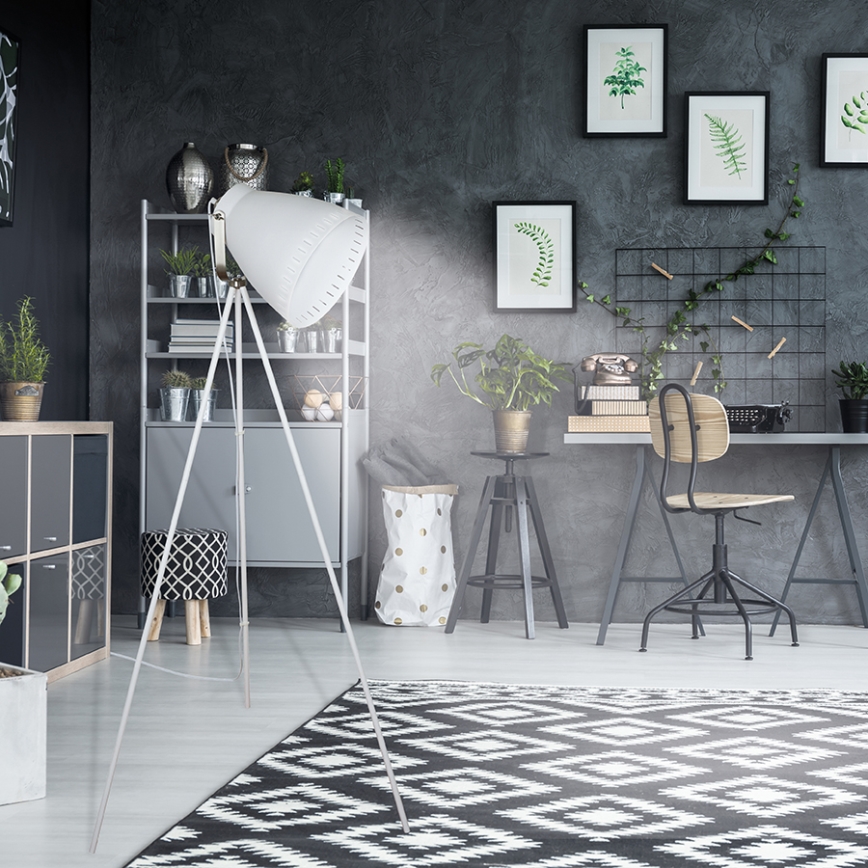 Állólámpa 1xE27/60W/230V fehér 145cm