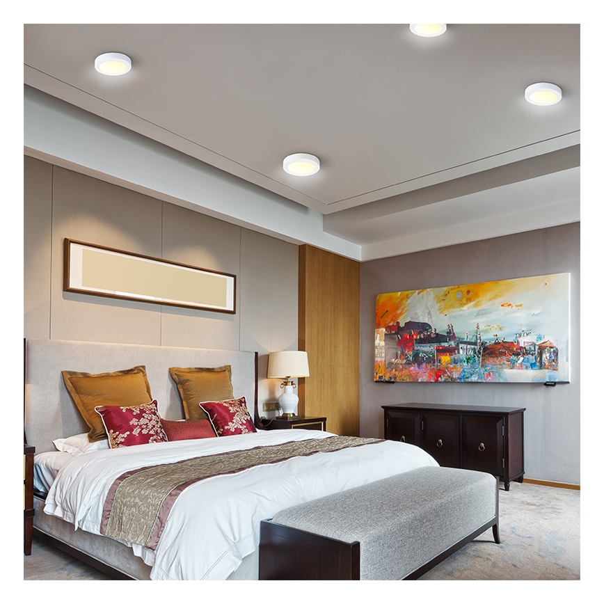 LED mennyezeti lámpa, 24 W, 230 V, 3000/4000/6000 K, Ø 30 cm, fehér
