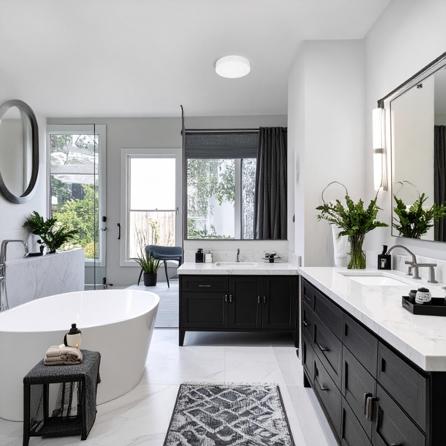 LED felületre szerelhető/beépíthető panel 2 az 1-ben LED/12W/230V 3000/4000/6000 K, átmérő 17 cm, IP54, fehér