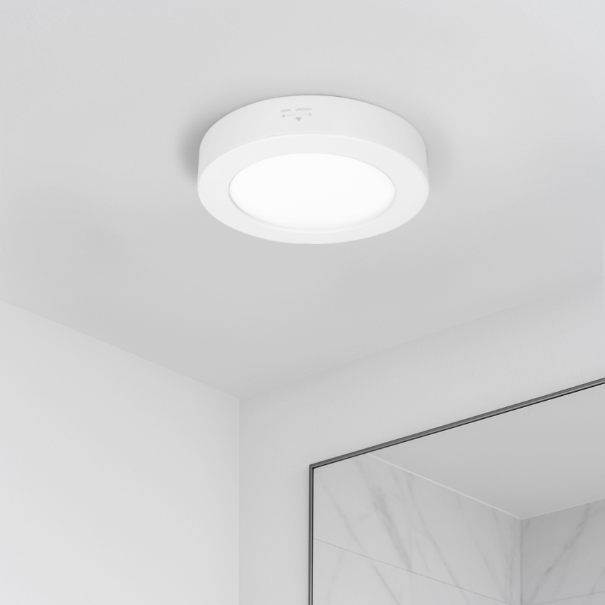LED felületre szerelhető/beépíthető panel 2 az 1-ben LED/12W/230V 3000/4000/6000 K, átmérő 17 cm, IP54, fehér