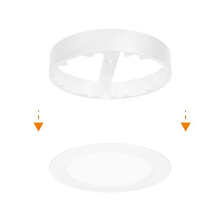LED felületre szerelhető/beépíthető panel 2 az 1-ben LED/12W/230V 3000/4000/6000 K, átmérő 17 cm, IP54, fehér