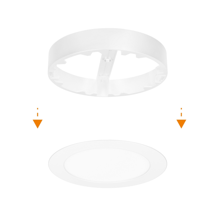 LED felületre szerelhető/beépíthető panel 2 az 1-ben LED/12W/230V 3000/4000/6000 K, átmérő 17 cm, IP54, fehér