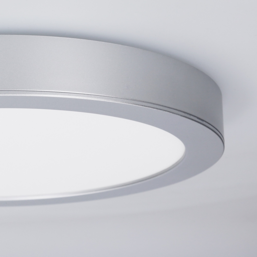 LED felületre szerelhető/süllyeszthető panel 2 az 1-ben 18W/230V 3000/4000/6000K átm. 22,5 cm IP54 ezüst