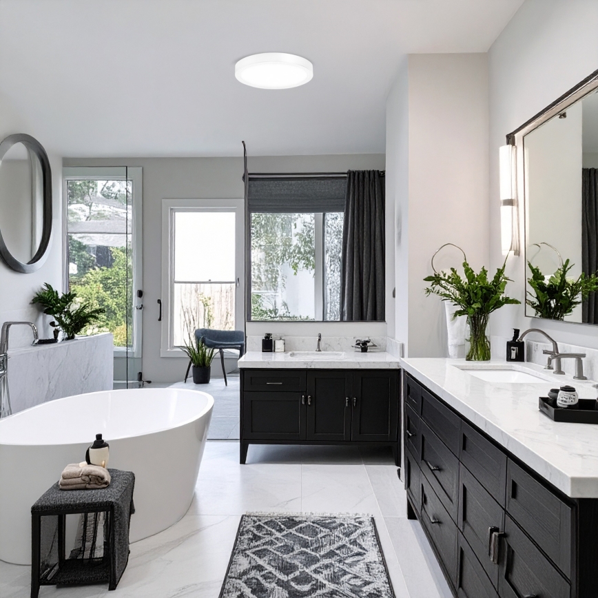 LED felületre szerelhető/beépíthető panel 2 az 1-ben 18W/230V 3000/4000/6000K átm.22,5 cm IP54 fehér