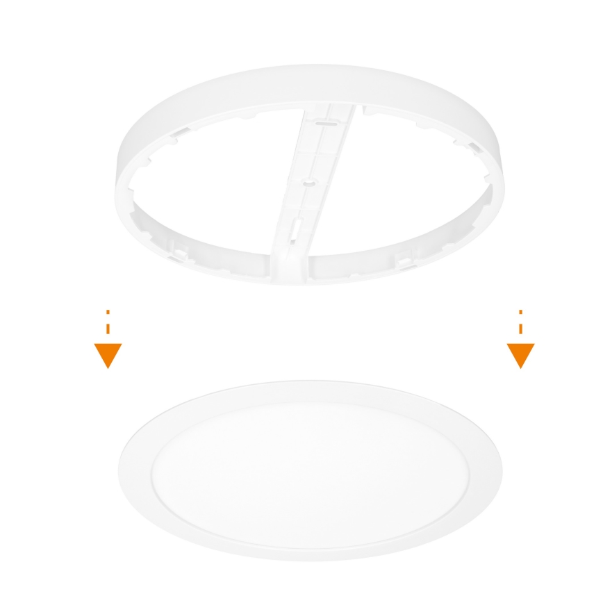 LED felületre szerelhető/beépíthető panel 2 az 1-ben 18W/230V 3000/4000/6000K átm.22,5 cm IP54 fehér