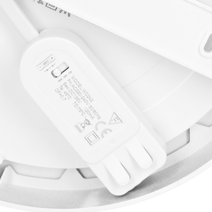 LED felületre szerelhető/beépíthető panel 2 az 1-ben 18W/230V 3000/4000/6000K átm.22,5 cm IP54 fehér