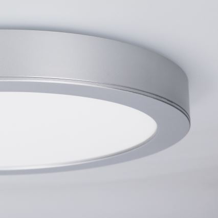 LED felületre szerelhető/süllyesztett panel 2 az 1-ben 24W/230V 3000/4000/6000K átm. 30 cm IP54 ezüst