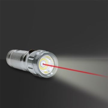 LED Zseblámpa LED/3W/COB/3xAAA, infra laser