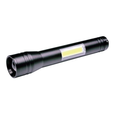 Solight WL116 − LED Zseblámpa LED/3W/COB/2xAA, fekete
