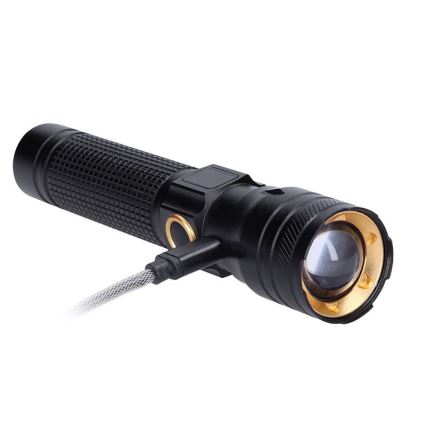 Újratölthető LED zseblámpa, 3,7 V, 1200 mAh