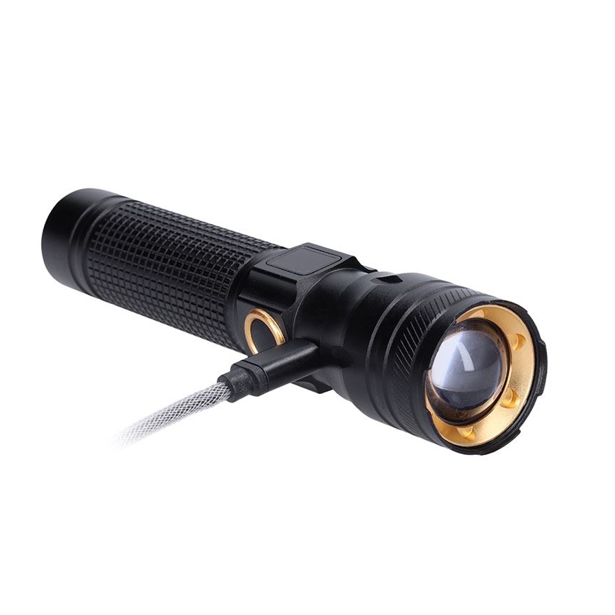 Újratölthető LED zseblámpa, 3,7 V, 1200 mAh
