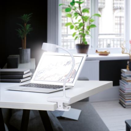 LED Dimmelhető flexibilis újratölthető asztali lámpa klipsszel LED/2W/1800 mAh 3000/4000/6500K fehér