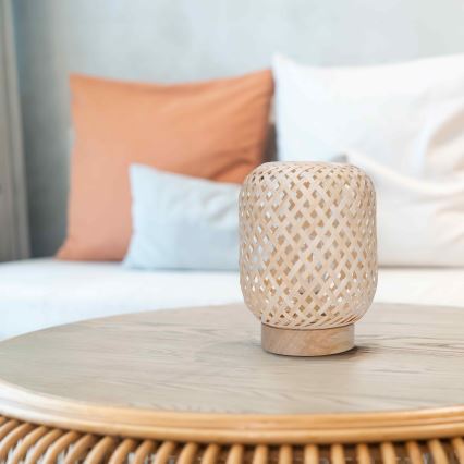 LED Dekoratív asztali lámpa BOHO LED/2xAAA rattan