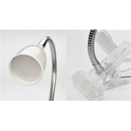 LED csíptetős asztali lámpa LED/2,5W/230V fehér