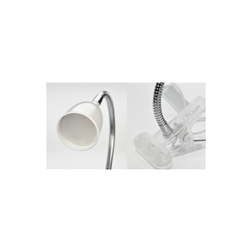 LED csíptetős asztali lámpa LED/2,5W/230V fehér