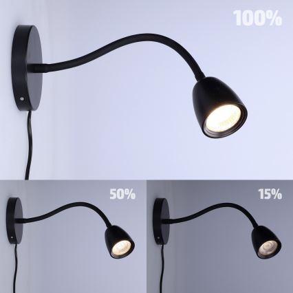 LED Dimmelhető fali kislámpa LED/4W/230V fekete