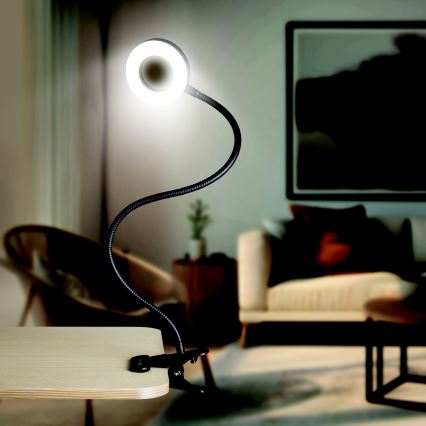 LED dimmelhető csíptetős asztali lámpa LED/8W/230V 3000/4000/5000K fekete