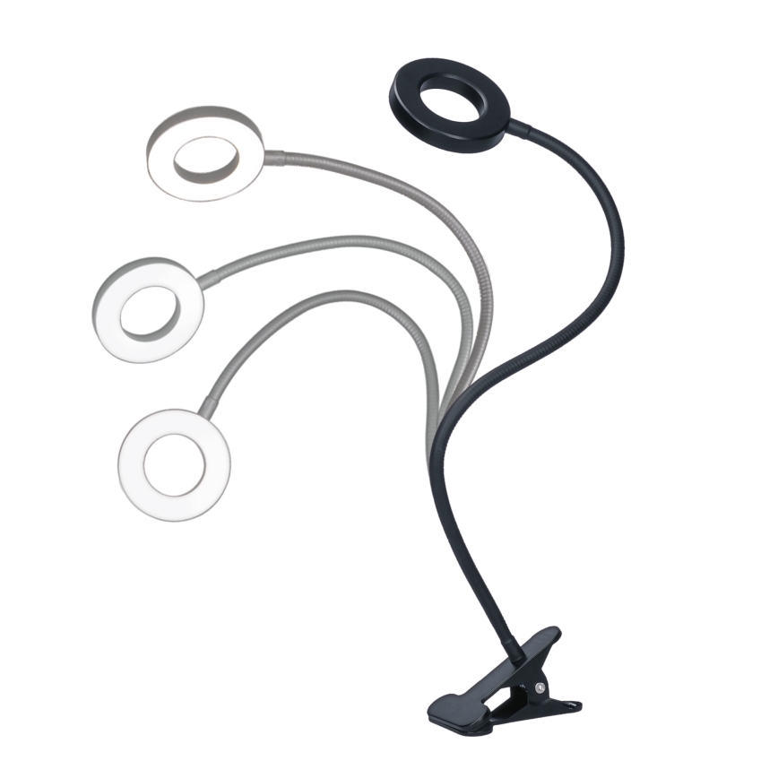 LED dimmelhető csíptetős asztali lámpa LED/8W/230V 3000/4000/5000K fekete