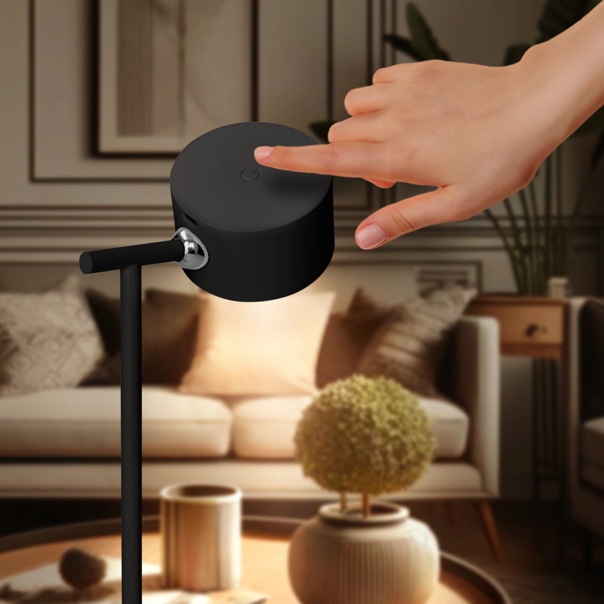 LED Dimmelhető érintős újratölthető lámpa 3in1 LED/4W/2000 mAh 3000/4000/6500K fekete