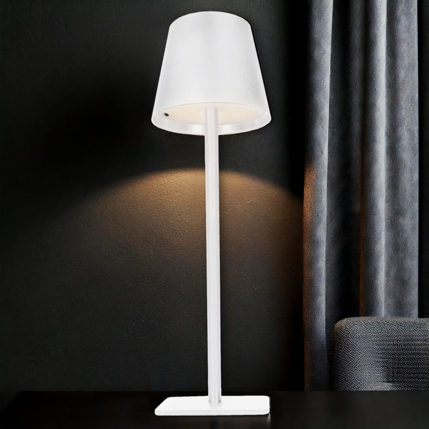 LUCCA LED dimmelhető, újratölthető, érintésvezérlésű asztali lámpa LED/3,7V 3000/4000/6500K 2000 mAh fehér
