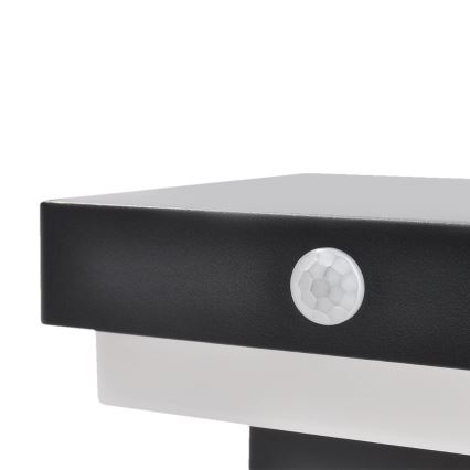 LED napelemes fali lámpa mozgás- és alkonyatérzékelővel PALERMO LED/5W/3,7V 2000 mAh IP54 fekete