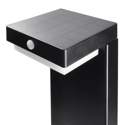 LED napelemes lámpa mozgás- és alkonyatérzékelővel PALERMO LED/5W/5V 2000 mAh IP54 fekete