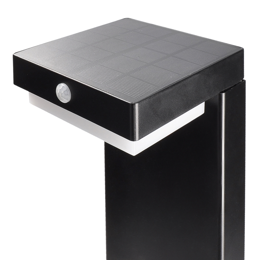 LED napelemes lámpa mozgás- és alkonyatérzékelővel PALERMO LED/5W/5V 2000 mAh IP54 fekete