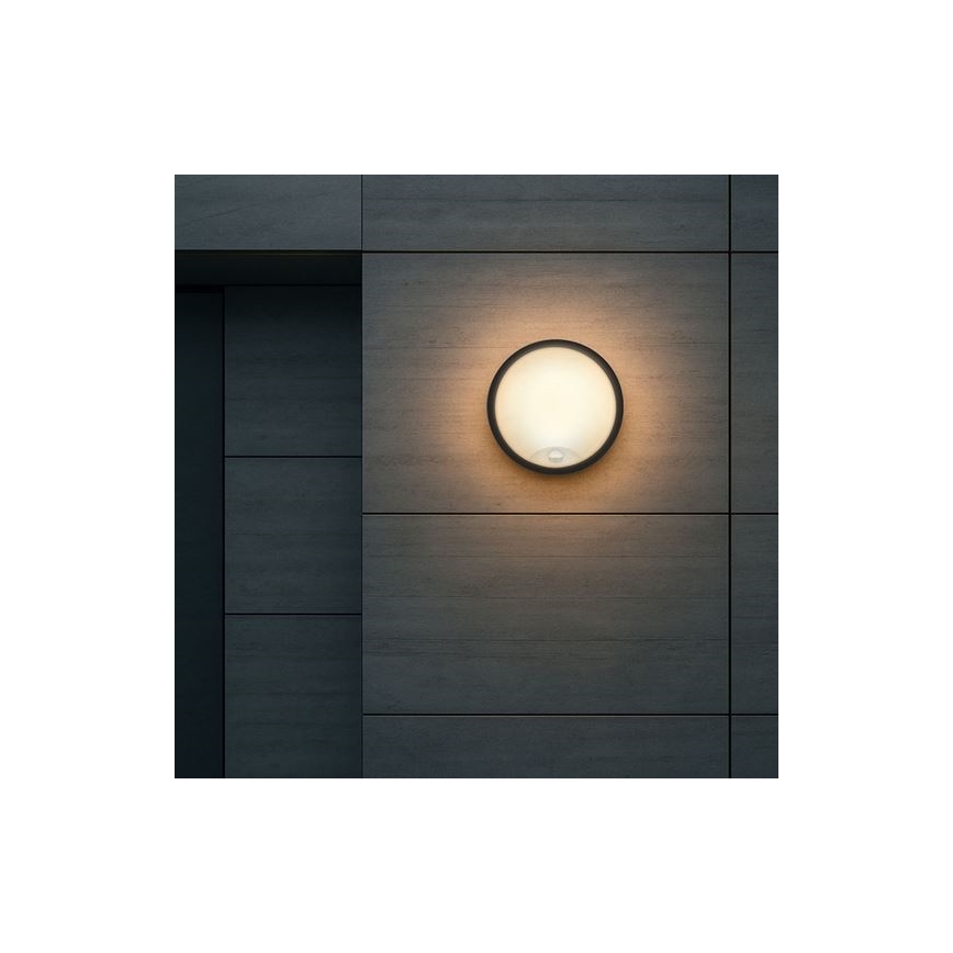 LED kültéri fali lámpa szenzorral 2 az 1-ben LED/20W/230V 3000/4000/6500K IP65 átm. 22 cm