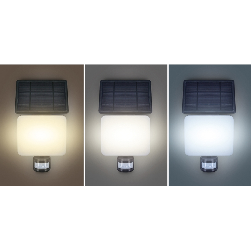 LED napelemes reflektor mozgásérzékelővel LED/11W/3,7V 4400mAh 3000K/4000K/6500K IP54