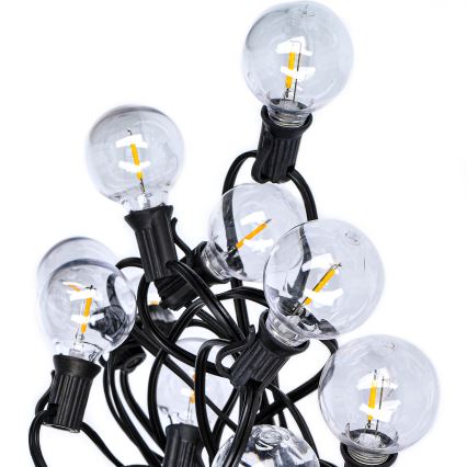 LED kültéri dekorációs fényfüzér GIRLANDA 25xE12 20m IP44 meleg fehér