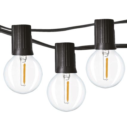 LED kültéri dekorációs fényfüzér GIRLANDA 25xE12 20m IP44 meleg fehér
