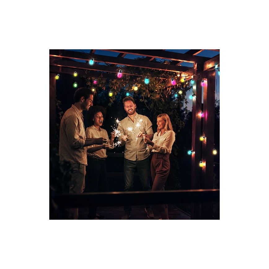 LED RGB Dimmelhető kültéri díszlánc LED/10W/230V 20m IP44