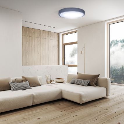 LED Fényerőszabályzós mennyezeti lámpa GREY LED/60W/230V 3000-6500K szürke átmérő 49 cm + távirányító