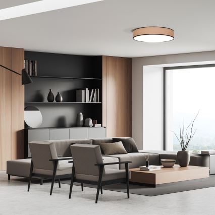 LED Dimmeres mennyezeti lámpa BROWNIE LED/60W/230V 3000-6500K barna átmérő 50 cm + távirányító