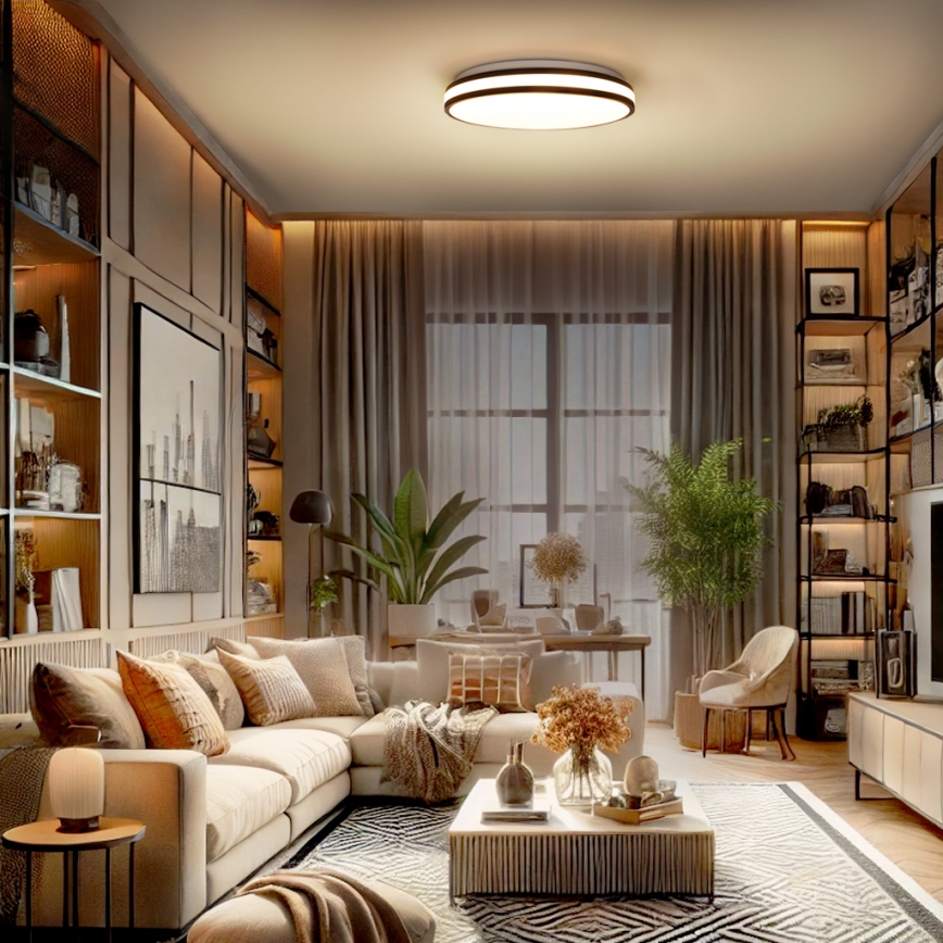 LED Dimmelhető mennyezeti lámpa LASKOS LED/48W/230V 3000-6500K fekete + távirányítás