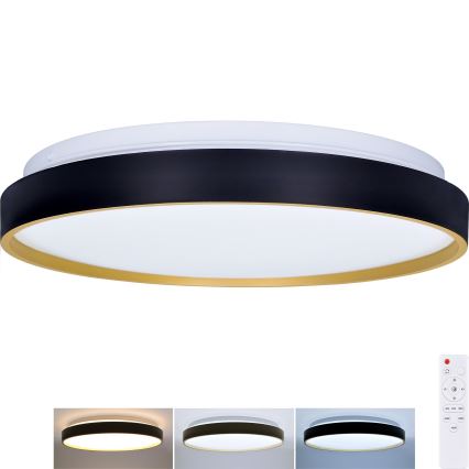 LED Dimmelhető mennyezeti lámpa CALA LED/48W/230V 3000-6500K fekete/arany + távirányítás