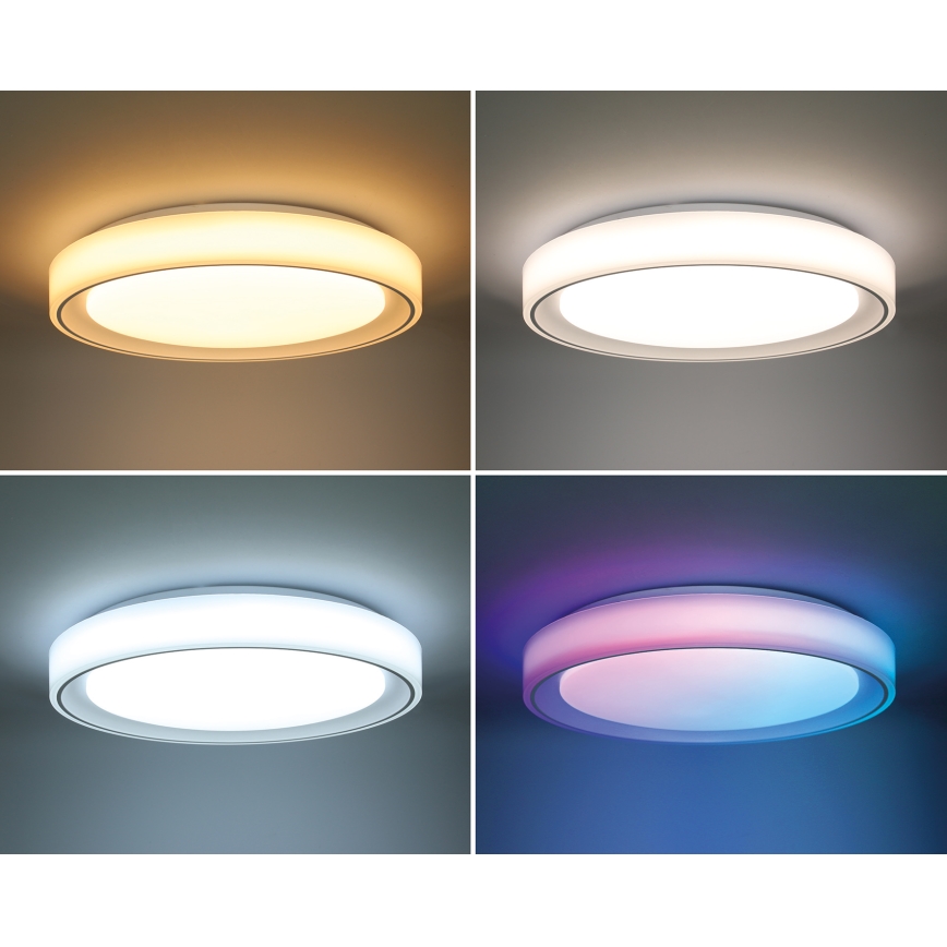 LED RGB Dimmelhető mennyezeti lámpa FLOCO LED/30W/230V 3000-6500K + RGB/6W átm. 40cm + távirányítás