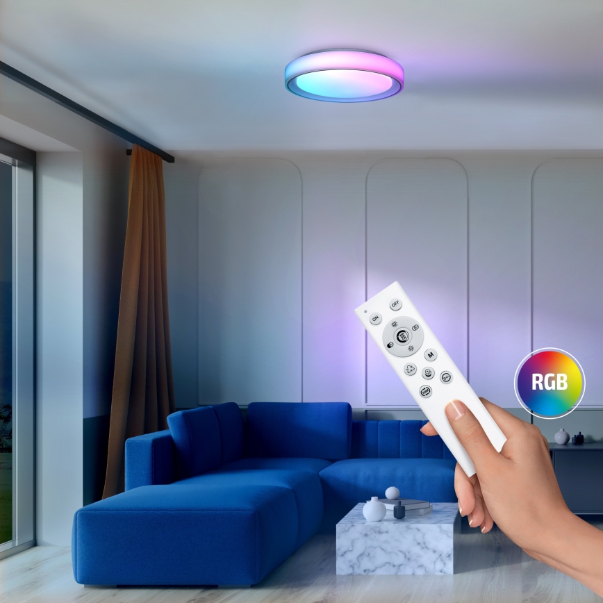 LED RGB Dimmelhető mennyezeti lámpa FLOCO LED/30W/230V 3000-6500K + RGB/6W átm. 40cm + távirányítás
