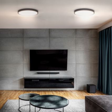 LED Fényerőszabályzós mennyezeti lámpa ESTELA LED/36W/230V átm.30 cm fekete + távirányító