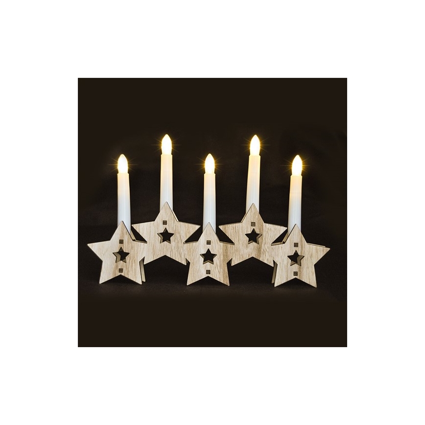 LED Karácsonyi gyertyatartó 5xLED/2xAA