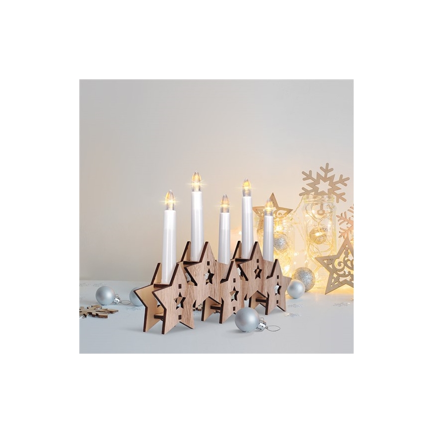 LED Karácsonyi gyertyatartó 5xLED/2xAA