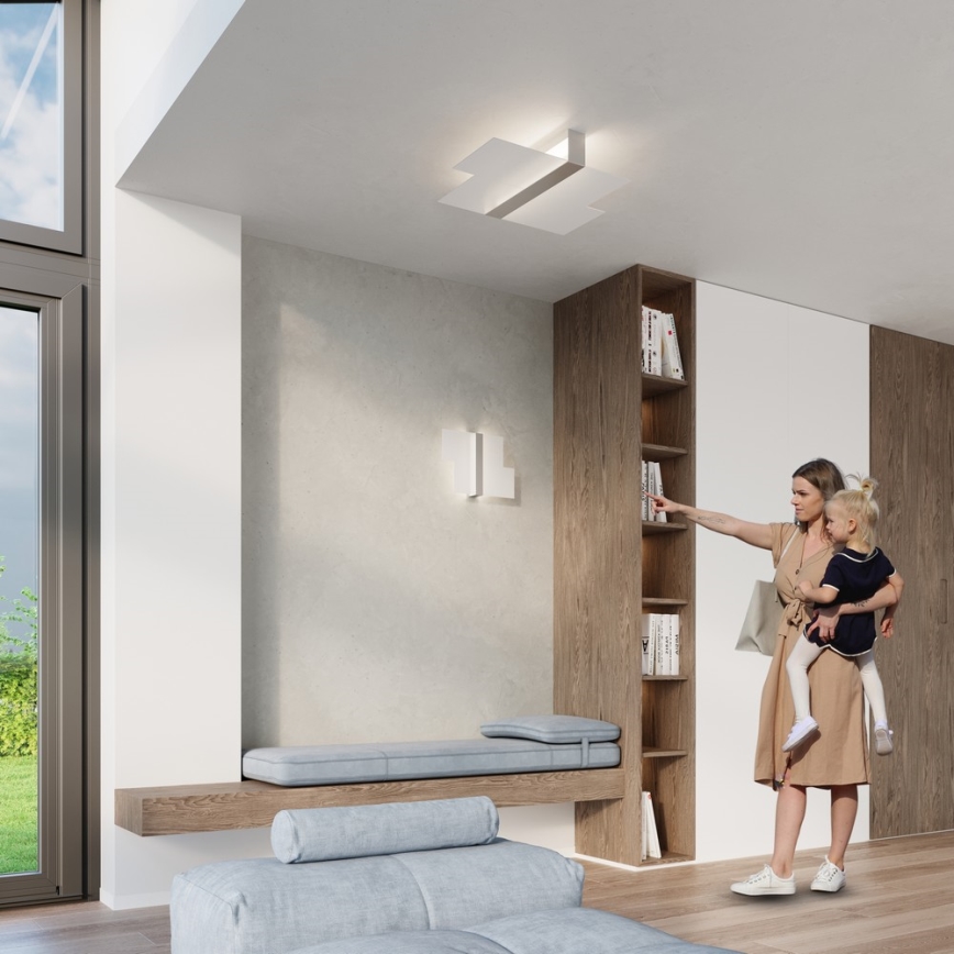 Mennyezeti lámpa MASSIMO 2xE27/60W/230V fehér/fényezett króm