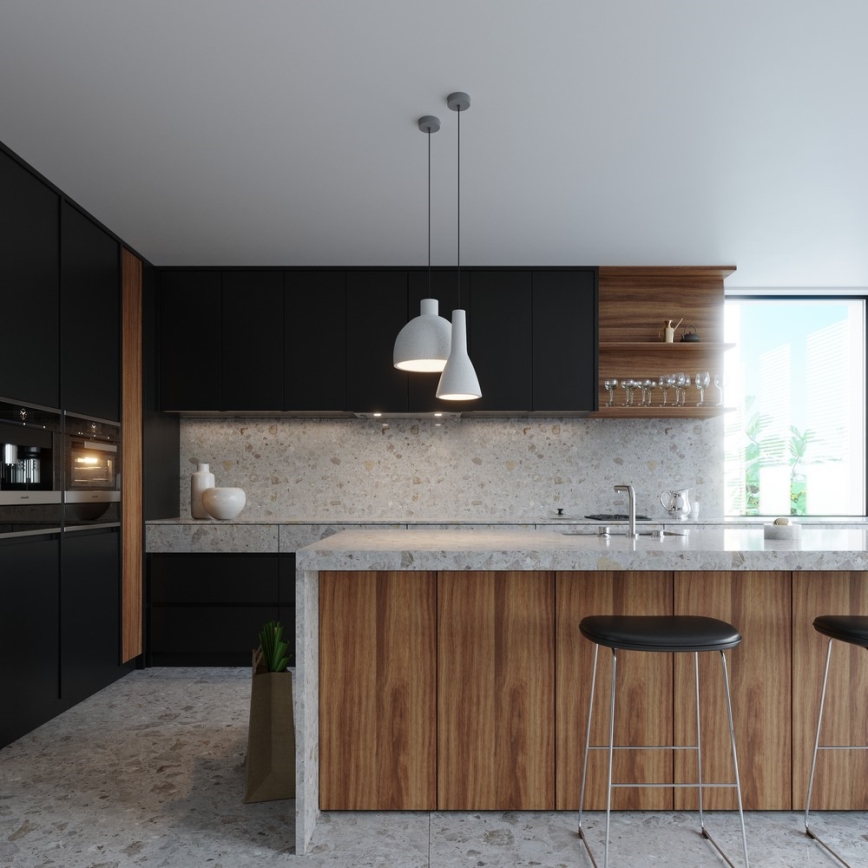 Damasso függeszték 1xE27/60W/230V betonból, kábellel