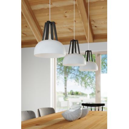 Csillár zsinóron CASCO 1xE27/60W/230V átm. 30 cm Nyírfa/bükkfa