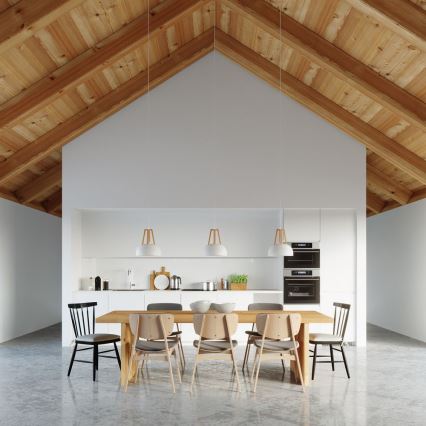 Csillár zsinóron CASCO 1xE27/60W/230V átm. 30 cm Nyírfa