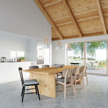 Csillár zsinóron CASCO 1xE27/60W/230V átm. 30 cm Nyírfa