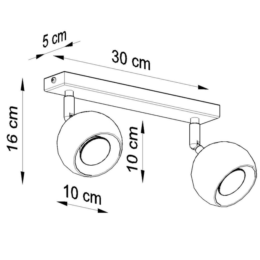 Mennyezeti spotlámpa OCULARE 2xGU10/10W/230V