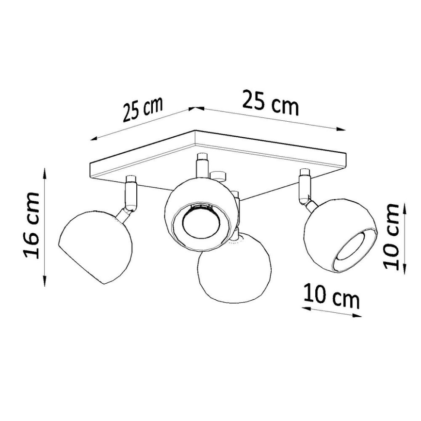 Mennyezeti spotlámpa OCULARE 4xGU10/10W/230V